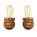 DecorBites™ Industrial Wall Light Pair in Black and Coffee for Bedroom Reading Lamp