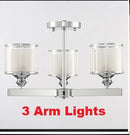 DecorBites™ Double Glass LED Crystal Chandelier in Chrome Finish for Living Room