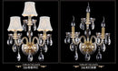 DecorBites™ K9 Crystal Gold Wall Lamp with LED Bulbs & Lampshades, Luxury Bedside Light