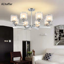 DecorBites™ Double Glass LED Crystal Chandelier in Chrome Finish for Living Room