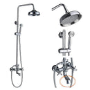 DecorBites™ Dual Handle Chrome Brass Shower Mixer System with 8" Rainfall Shower Head