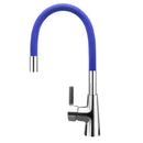 Flexible red silica gel nose kitchen faucet with chrome handle