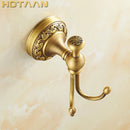 DecorBites™ Brass Robe Hook, Antique Finish, Bathroom Clothes Hook