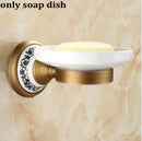 DecorBites™ Bathroom Accessories Set: Towel Rack, Bar, Holder, Hook - Antique Brass/Ceramic/Copper