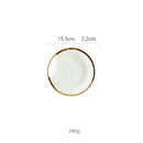 DecorBites™ Hammer Grain Gold Glass Salad Bowl - Round Ceramic Fruit Bowl