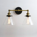 DecorBites™ Funnel Glass Metal Wall Light Double Heads Sconce Lamp Fixtures