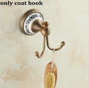 DecorBites™ Bathroom Accessories Set: Towel Rack, Bar, Holder, Hook - Antique Brass/Ceramic/Copper