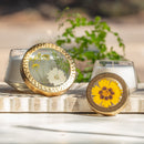 Petite Pressed Floral Candle - Honey Tobacco