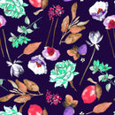 Flowers and Leaves Pattern Wallpaper