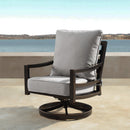 Aluminum Modern Deep Seating Swivel Rocking Club Chairs Grey Cushions