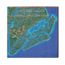 Hunting Island Map | Real Wood Art Print