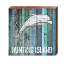 Hunting Island Dolphin Blue Boards | Real Wood Art Print