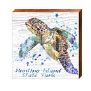 Hunting Island State Park Watercolor Sea Turtle | Real Wood Art Print