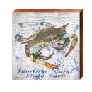 Hunting Island State Park Watercolor Blue Crab | Real Wood Art Print