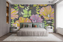 Striped Flowers Wallpaper