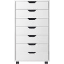 Modern Scandinavian Style 7-Drawer Storage Cabinet Chest in White Finish