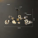 DecorBites™ Black Crystal Copper LED Chandelier - Art Deco Hanging Lamp for Dinning Room