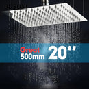 DecorBites™ 20" Chrome Brass Square Rain Shower Head - Wall Mounted Bathroom Shower Head
