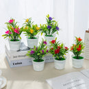 DecorBites™ Artificial Flowers Bonsai Vase Mini Potted Home Decor Wedding DIY Flowerpot