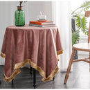 DecorBites™ Gold Velvet Wedding Table Cloth - Premium American Retro Decor