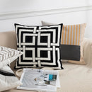DecorBites™ Geometric Embroidery Cushion Cover 45x45cm Black Grey Soft Cozy for Home Decor