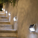 Stainless Steel LED Solar Stair Step Lights | Dusk to Dawn Auto On/Off | (2024 Model)