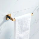 DecorBites™ Gold Bathroom Hardware Set: Robe Hook, Towel Rail, Shelf, Tissue Holder