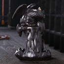 Dragon Waterfall Backflow Incense Burner Holder With LED Light Zen Crystal Ball