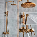 DecorBites™ Gold Polish 8" Rain Shower System Wall Mounted Bathtub Faucet