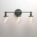 DecorBites™ Black 3-Light Wall Sconce Bathroom Vanity Fixture with Round Glass Canopy