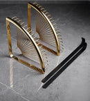 DecorBites™ Gold & Black Corner Shelf: Brass Bathroom Shelves for Stylish Storage