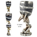 DecorBites™ Dragon Skull Goblet: Gothic Resin Stainless Steel Wine Glass for Cocktail Bar Party