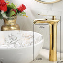 DecorBites™ Gold Waterfall Bathroom Basin Faucet Mixer Tap Hot Cold White Sink