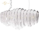 DecorBites™ Crystal Circle LED Tassel Chandelier: Modern Luxury Pendant Hanging Light Fixture for Bedroom and Living Room