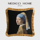 DecorBites™ Geometric Fringed Lumbar Pillow Case, Luxe Sofa Pillow Cover 30x50cm