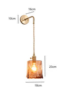 DecorBites™ Amber Glass Wall Lamp Switch, Modern Copper LED Light for Home, Bedroom, Living Room