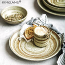 DecorBites™ Japanese Style Ceramic Rice Bowl Round Dish - Swallow Design