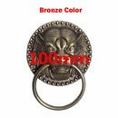 1pcs Old-Style Solid Wood Door Knocker Tiger head Front Door Knock Lion Head Copper Handle Ancient Villa Outdoor Ring Knob
