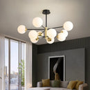 DecorBites™ Glass Ball LED Chandelier: Retro Round Wrought Iron Indoor Lighting for Kitchen, Living Room, Farmhouse