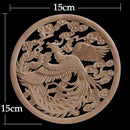 Round Wood Applique Wood Decal Wood Mouldings Onlay Unpainted European Carving Long Floral Wooden Furniture Decoration Corner