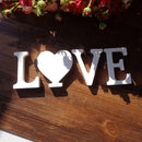 White Wooden Letter English Alphabet DIY Personalised Name Design Art Craft Free Standing Heart Birthday Wedding Home Decor 8cm