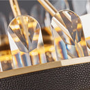 DecorBites™ Gold Stainless Steel Crystal Chandelier for Dinning Room