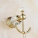 DecorBites™ Gold Crystal Bathroom Accessories Set: Luxe Brass Bath Hardware Wall Mount Collection