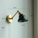 DecorBites™ Copper Wall Sconce Glass Nordic Wall Lamp LED Pull Chain Switch