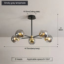 DecorBites™ Glass Ball LED Chandelier: Retro Round Wrought Iron Indoor Lighting for Kitchen, Living Room, Farmhouse