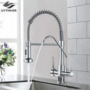 DecorBites™ Black Dual Handle Kitchen Faucet with Water Purification Feature, 360° Rotation