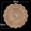 Round Wood Applique Wood Decal Wood Mouldings Onlay Unpainted European Carving Long Floral Wooden Furniture Decoration Corner