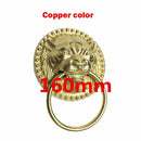 1pcs Old-Style Solid Wood Door Knocker Tiger head Front Door Knock Lion Head Copper Handle Ancient Villa Outdoor Ring Knob