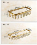 DecorBites™ Gold Brass Bathroom Shelf with Soap Holder 30cm/45cm