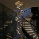 DecorBites™ Crystal Diamond Chandelier for Duplex Building Stairwell Loft Pendant Lighting